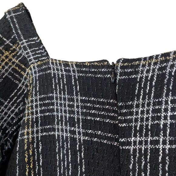 Slate & Willow RTR Plaid Tweed Keyhole Neck Romper Black Gold Silver Size XS - Picture 7 of 11